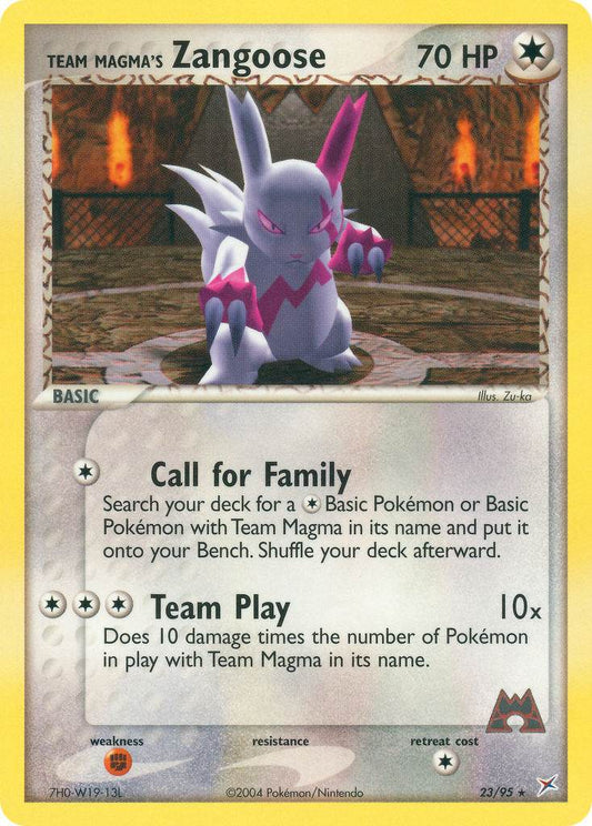 Team Magma's Zangoose 23/95 Non-Holo Rare - MissingNo.