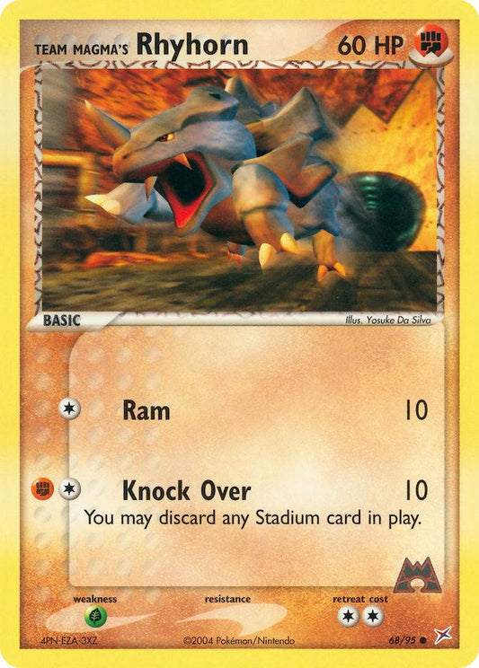 Team Magma's Rhyhorn 68/95 Reverse Common - MissingNo.
