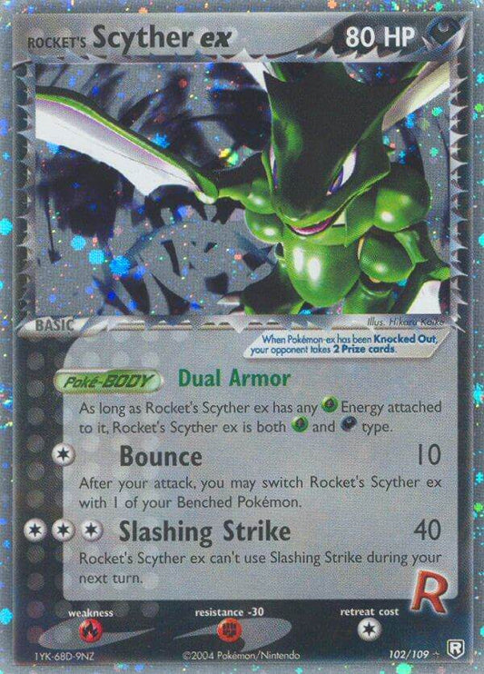 Rocket's Scyther ex 102/109 Holo Rare ex - MissingNo.