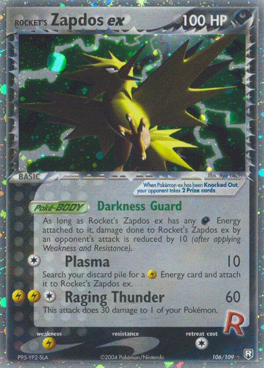 Rocket's Zapdos ex 106/109 Holo Rare ex - MissingNo.