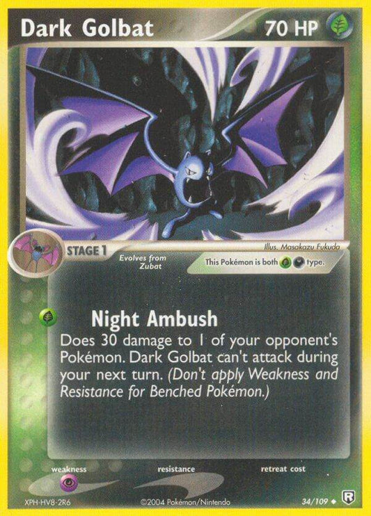 Dark Golbat 34/109 Reverse Uncommon - MissingNo.