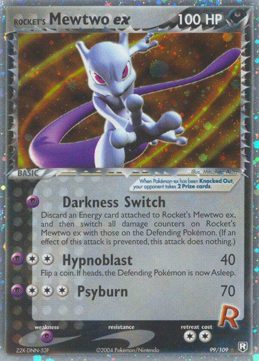 Rocket's Mewtwo ex 99/109 Holo Rare ex - MissingNo.
