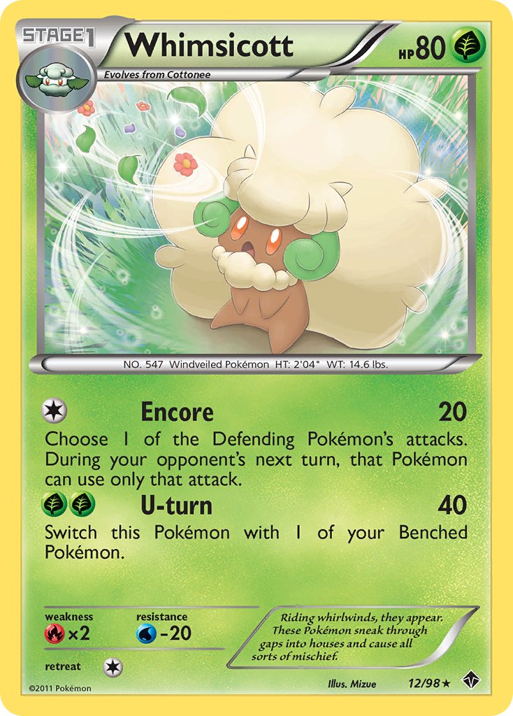 Whimsicott 12/98 Reverse Rare - MissingNo.