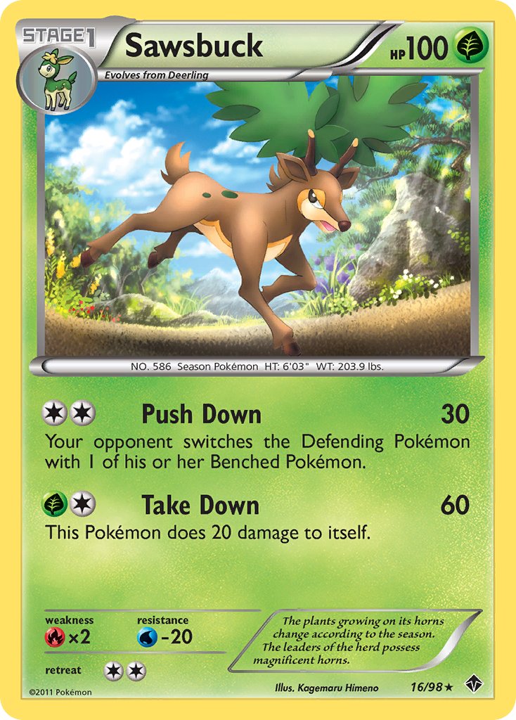 Sawsbuck 16/98 Reverse Rare - MissingNo.
