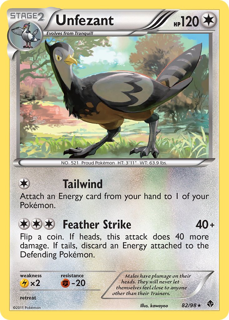 Unfezant 82/98 Reverse Rare - MissingNo.