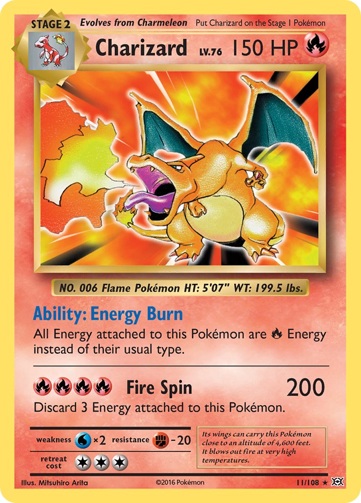 Charizard 11/108 Reverse Rare - MissingNo.