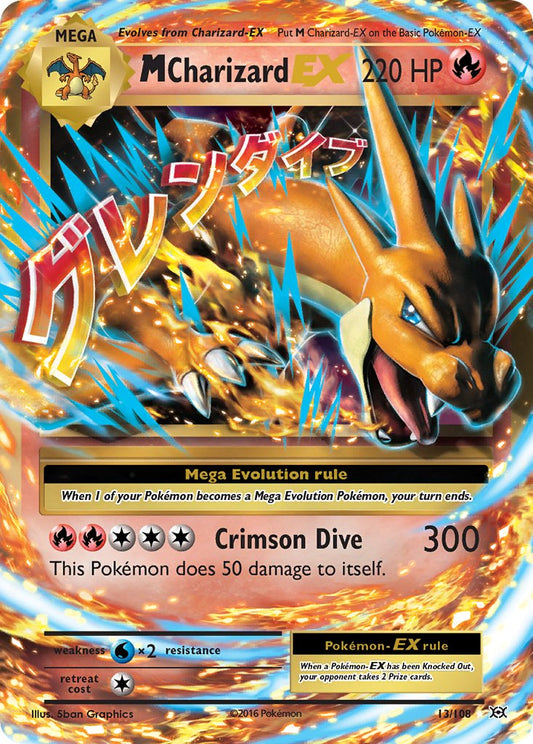 M Charizard EX 13/108 Holo Rare Mega EX - MissingNo.