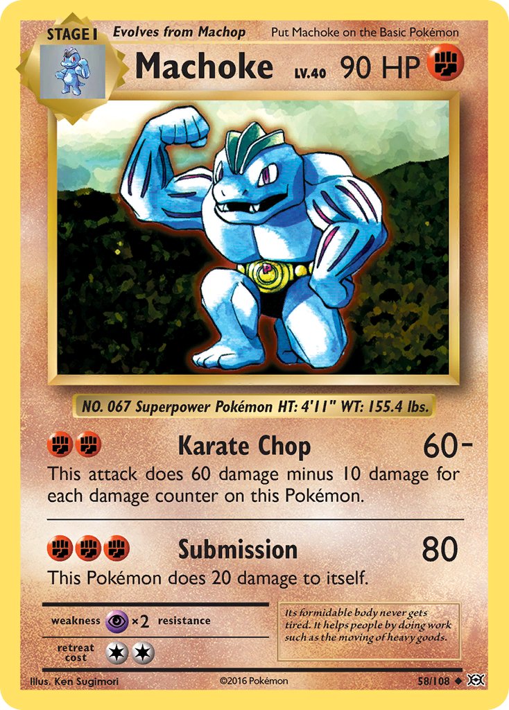 Machoke 58/108 Reverse Uncommon - MissingNo.