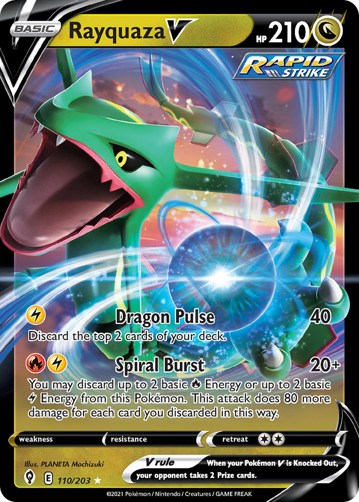 Rayquaza V 110/203 Play! Pokémon Stamp Prize Pack Series 1 & Prize Pack Series 2 Exclusive