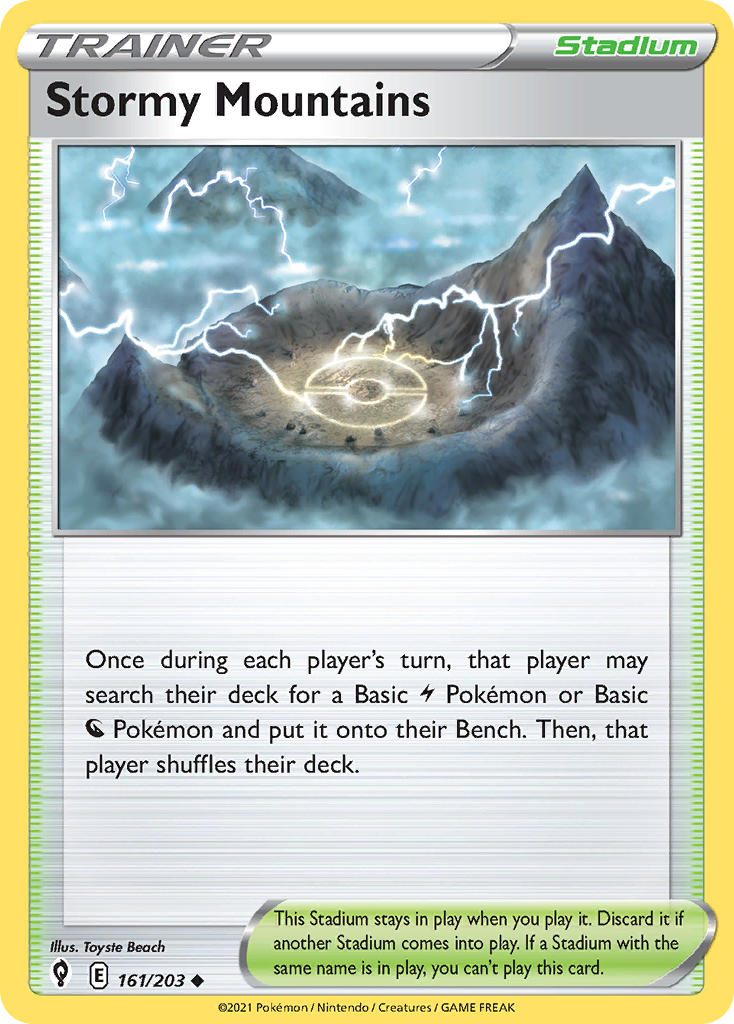 Stormy Mountains 161/203 Non-Holo Play! Pokémon Stamp Prize Pack Series 1 & Prize Pack Series 2 Exclusive