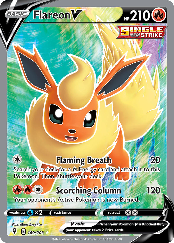 Flareon V 169/203 Holo Ultra Rare V