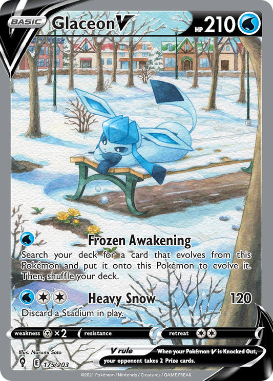 Glaceon V 175/203 Holo Ultra Rare V