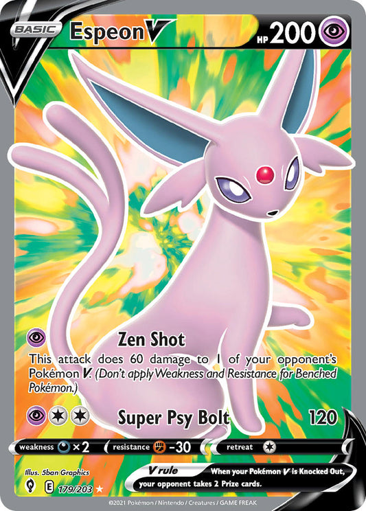 Espeon V 179/203 Holo Ultra Rare V