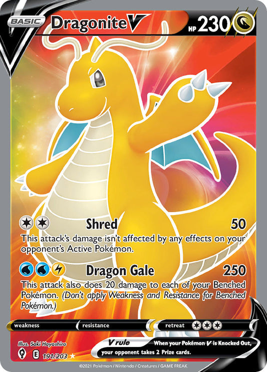 Dragonite V 191/203 Holo Ultra Rare V