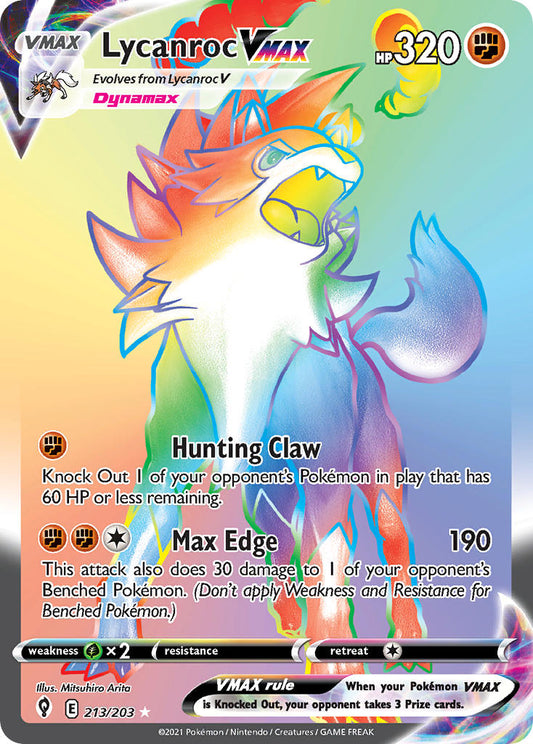 Lycanroc VMAX 213/203 Rainbow Secret Rare VMAX