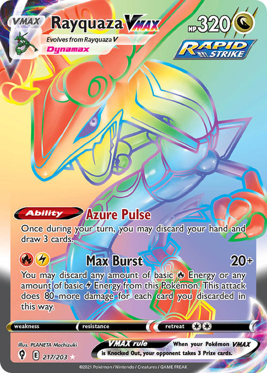 Rayquaza VMAX 217/203 Rainbow Secret Rare VMAX