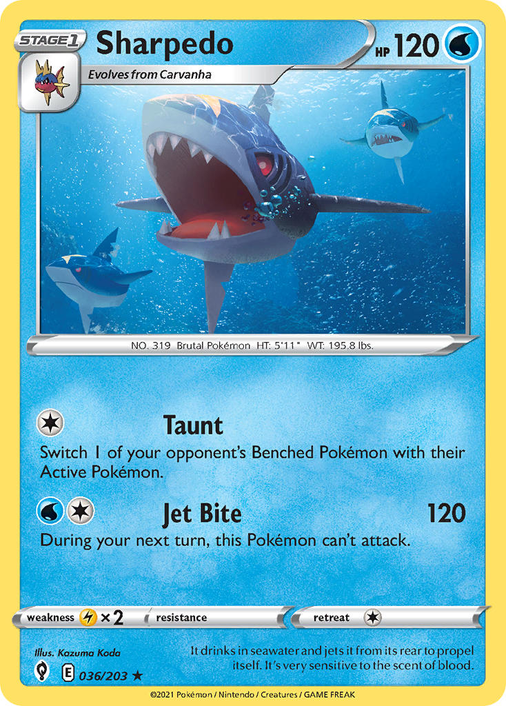 Sharpedo 36/203 Non-Holo Rare