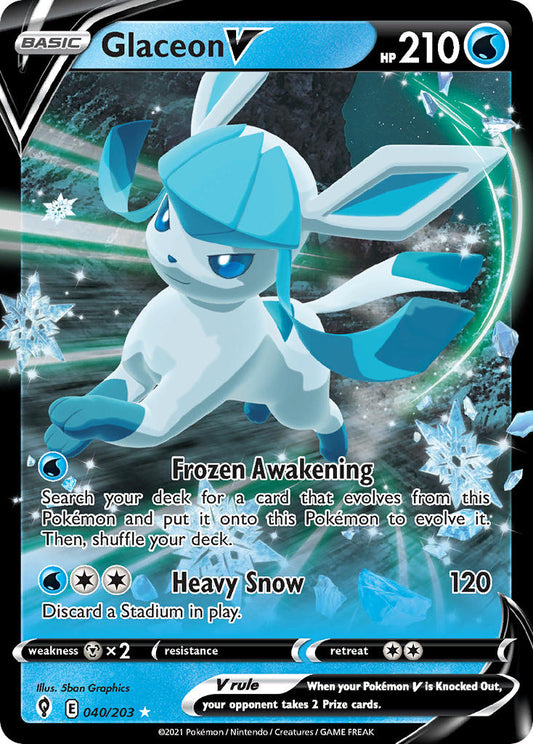 Glaceon V 40/203 Silver Snowflake Stamp Holiday Calendar 2023 Exclusive
