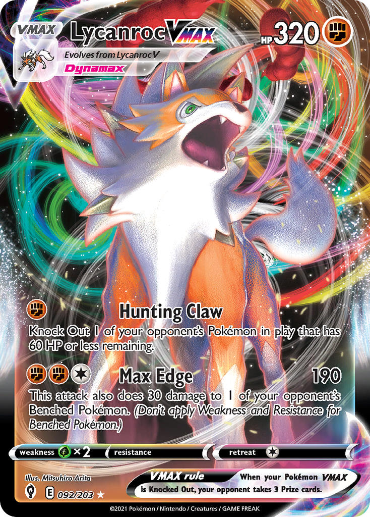 Lycanroc VMAX 92/203 Holo Rare VMAX