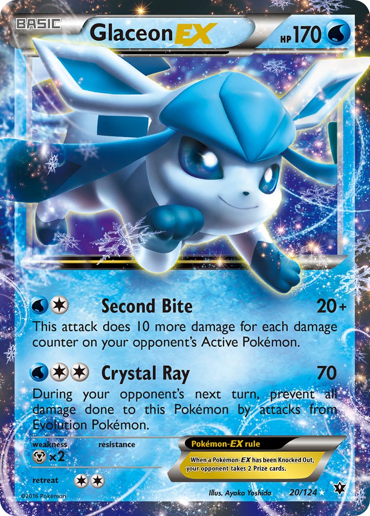 Glaceon EX 20/124 Holo Rare EX - MissingNo.