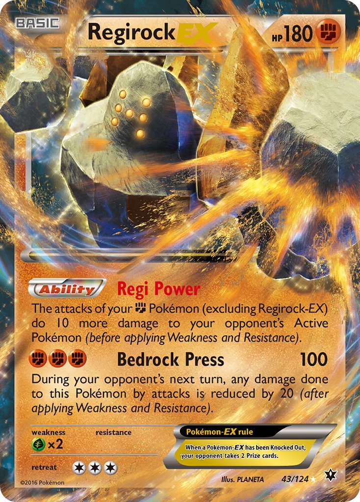 Regirock EX 43/124 Holo Rare EX - MissingNo.