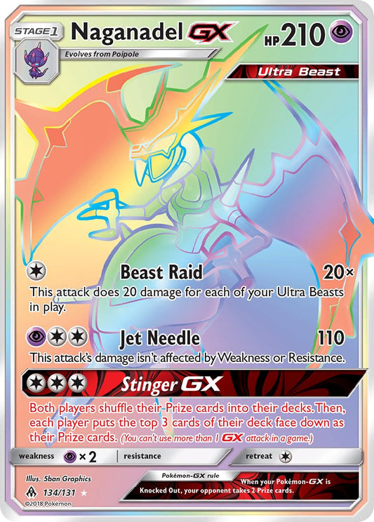 Naganadel GX 134/131 Rainbow Secret Rare Ultra Beast GX