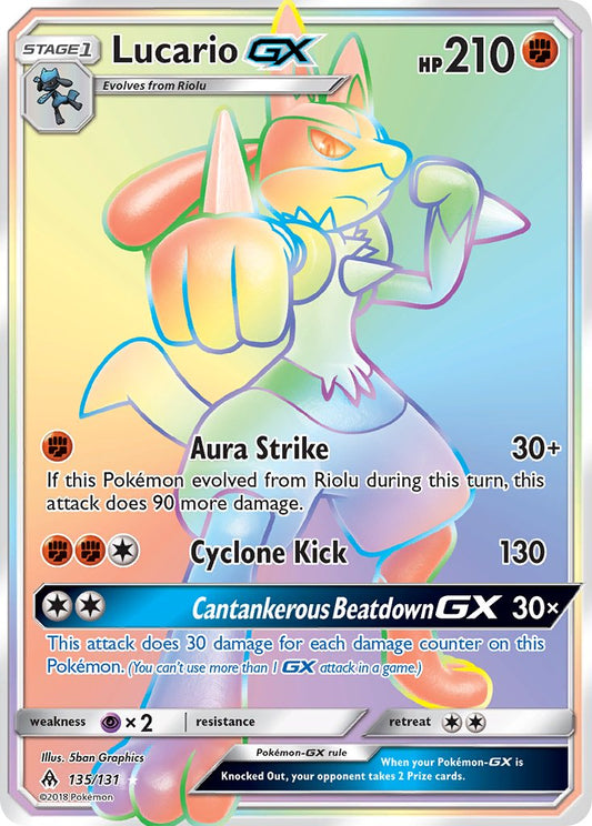 Lucario GX 135/131 Rainbow Secret Rare GX
