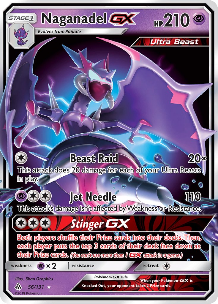 Naganadel GX 56/131 Holo Rare Ultra Beast GX - MissingNo.