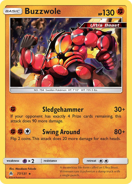 Buzzwole 77/131 Reverse Holo Pokémon League Promo (Forbidden Light Season 1) May 2018 - MissingNo.