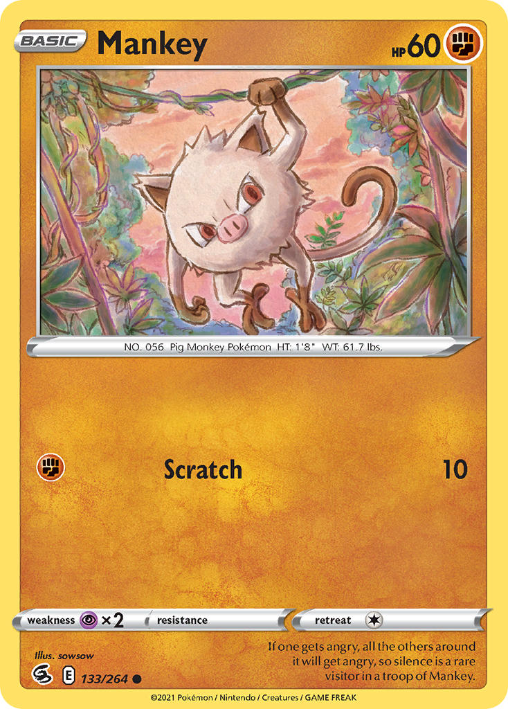 Mankey 133/264 Reverse Common
