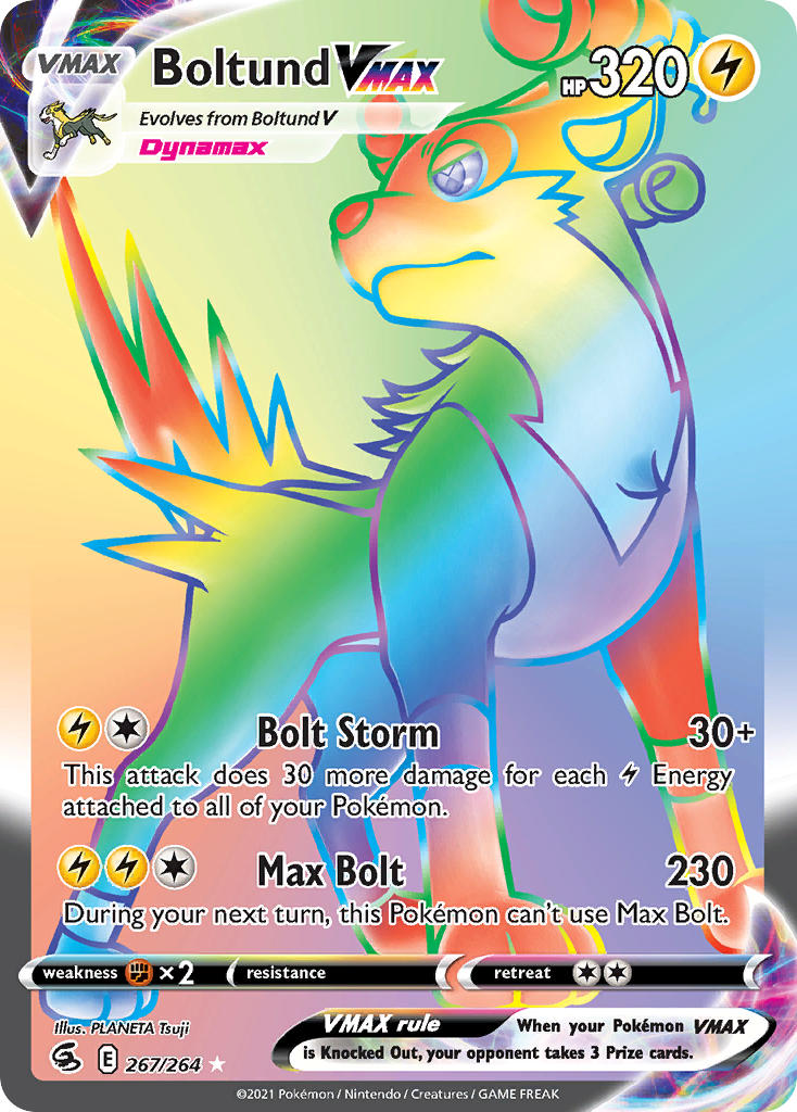 Boltund VMAX 267/264 Rainbow Secret Rare VMAX