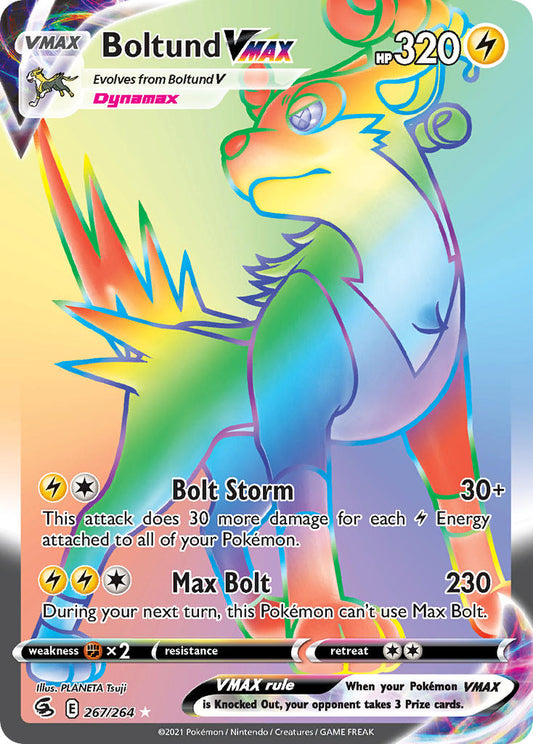 Boltund VMAX 267/264 Rainbow Secret Rare VMAX