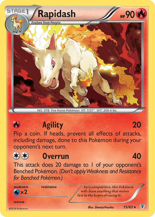 Rapidash 15/83 Reverse Rare - MissingNo.