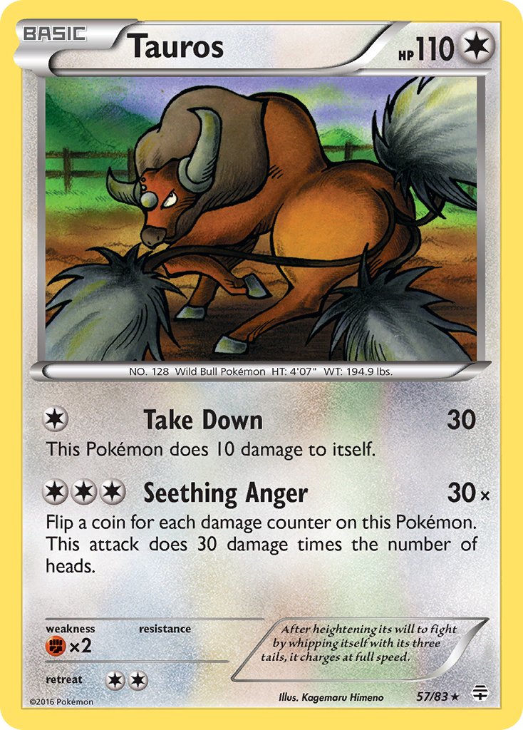 Tauros 57/83 Non-Holo Rare - MissingNo.
