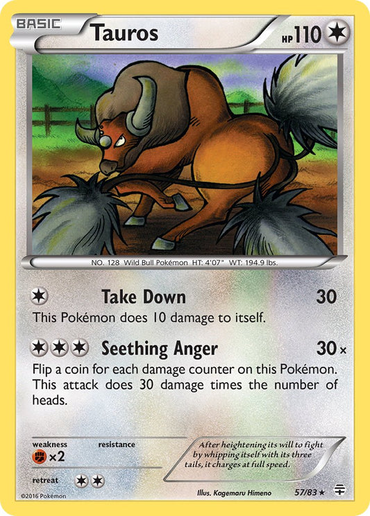 Tauros 57/83 Reverse Rare - MissingNo.