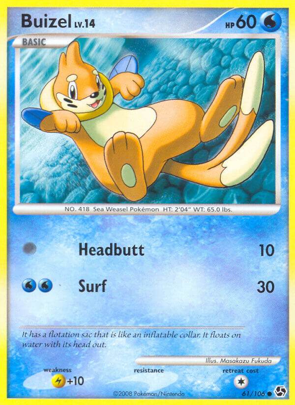 Buizel 61/106 Gold Snowflake Stamp Pokémon Countdown Calendar Exclusive - MissingNo.