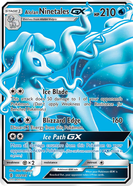 Alolan Ninetales GX 132/145 Holo Ultra Rare GX - MissingNo.
