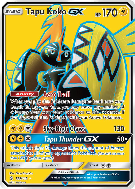 Tapu Koko GX 135/145 Holo Ultra Rare GX - MissingNo.