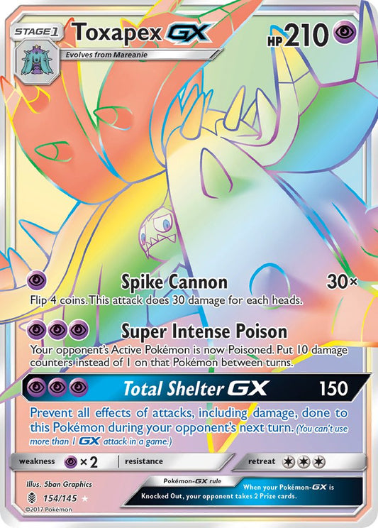 Toxapex GX 154/145 Rainbow Secret Rare GX - MissingNo.