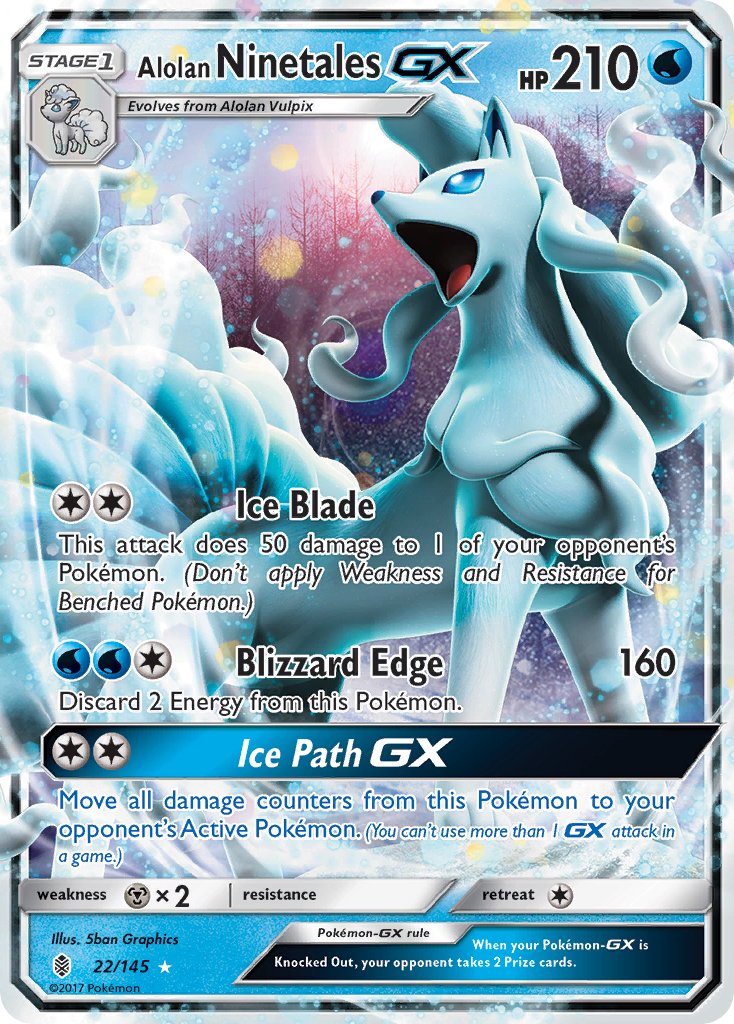 Alolan Ninetales GX 22/145 Holo Rare GX - MissingNo.
