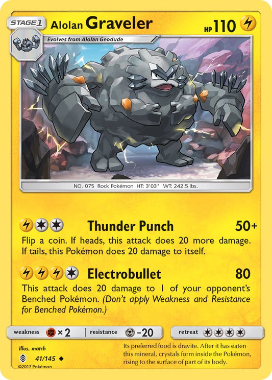 Alolan Graveler 41/145 Reverse Uncommon - MissingNo.