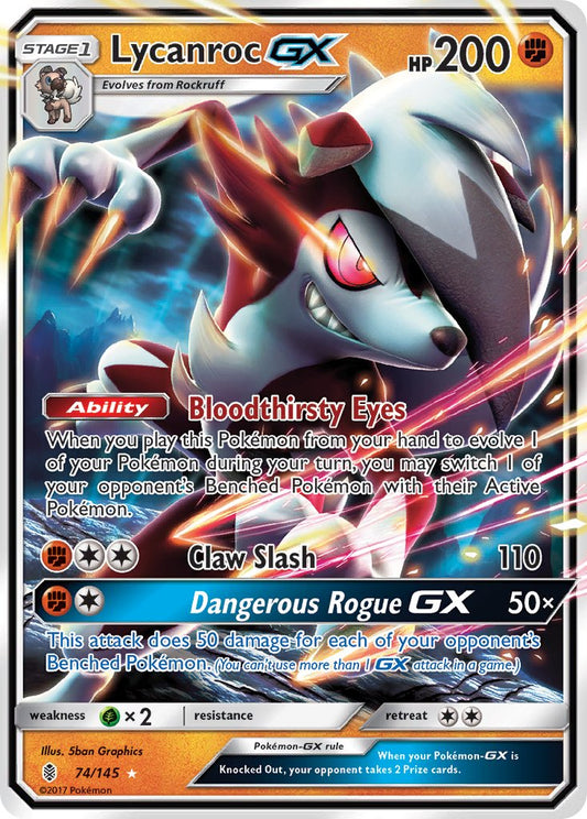 Lycanroc GX 74/145 Holo Rare GX - MissingNo.