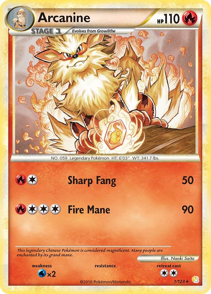 Arcanine 1/123 Reverse Rare - MissingNo.
