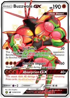 Buzzwole GX SV68 Holo Ultra Rare Ultra Beast GX