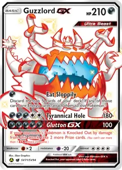 Guzzlord GX SV71 Holo Ultra Rare Ultra Beast GX