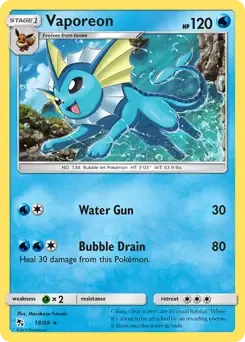 Vaporeon 18/68 Holo Rare