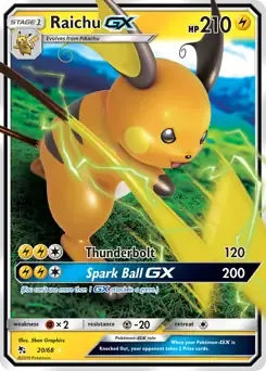 Raichu GX 20/68 Holo Rare GX