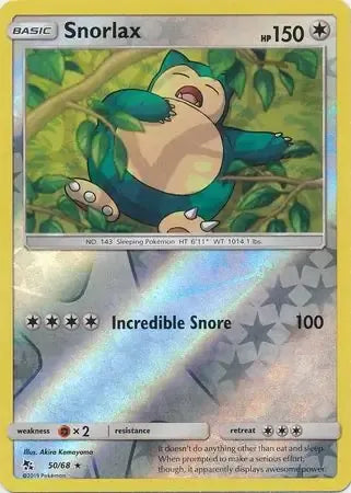 Snorlax 50/68 Reverse Rare