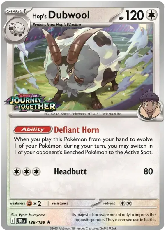 Hop's Dubwool 136/159 Holo Rare