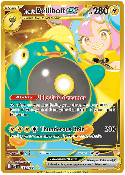 Iono's Bellibolt ex 188/159 Gold Hyper Rare ex